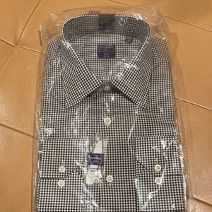 BNWT Modena Cotton Black and White Checkered Men's Shirt
